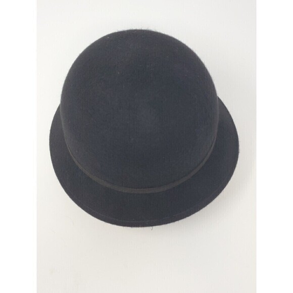 SCALA 100% WOOL BLACK CLOCHE BUCKET STYLE HAT WOMEN OS ADJUSTABLE - Picture 6 of 12